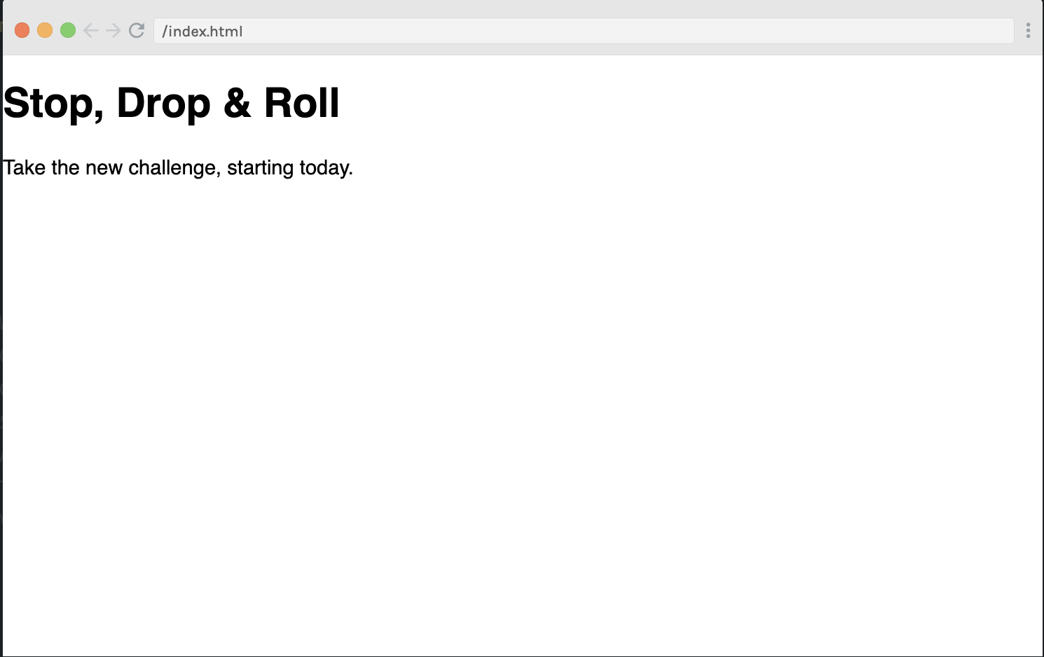 The inital webpage looked like this: